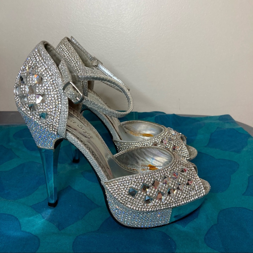 Silver Prom Heels